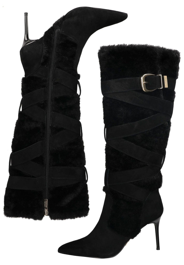 Steve Madden Stiefel Leder/Textil Schwarz