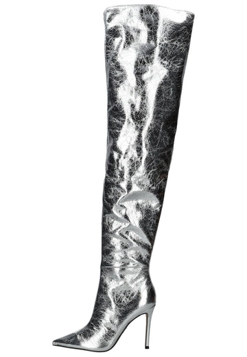 Steve Madden Stiefel Lederimitat Silber