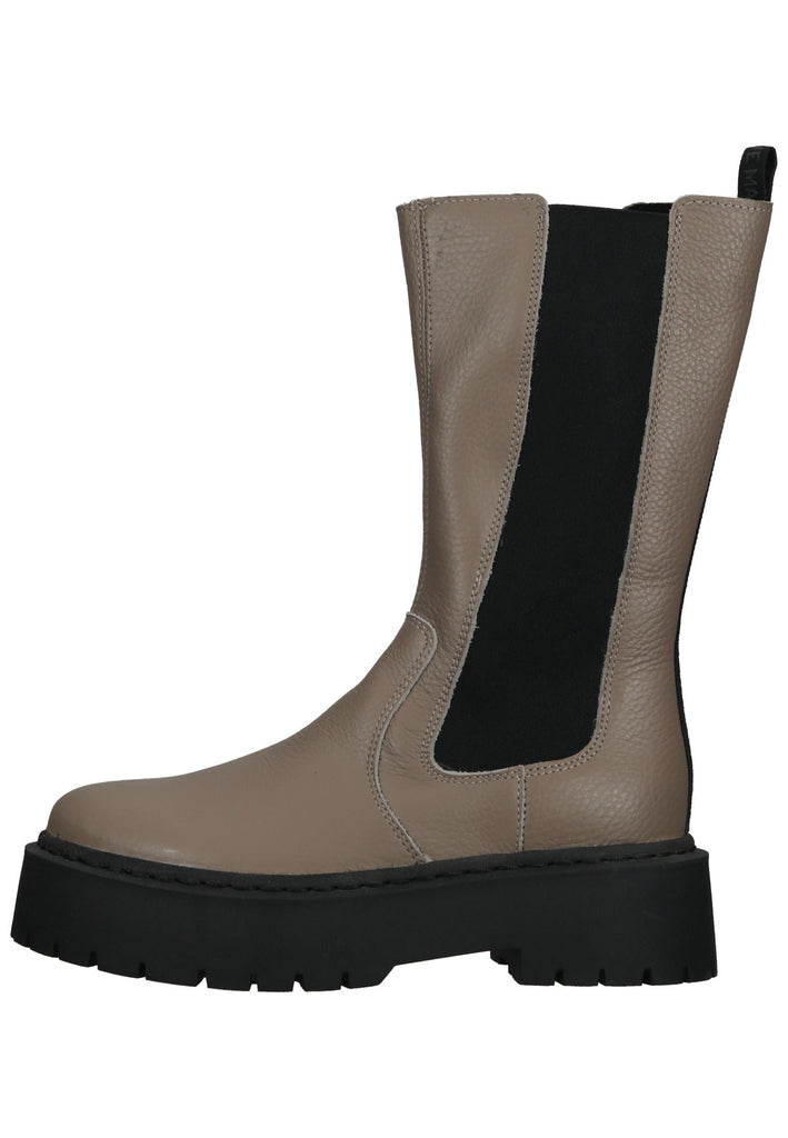 Stiefel Steve Madden Stiefel Leder Beige/Schwarz
