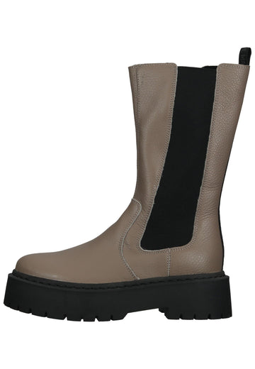 Stiefel Steve Madden Stiefel Leder Beige/Schwarz