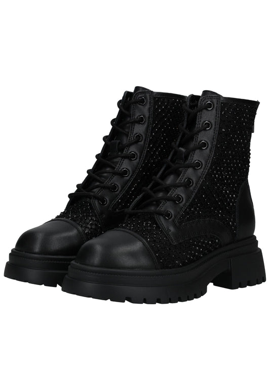 Steve Madden Stiefelette Leder/Synthetik Schwarz Kombi