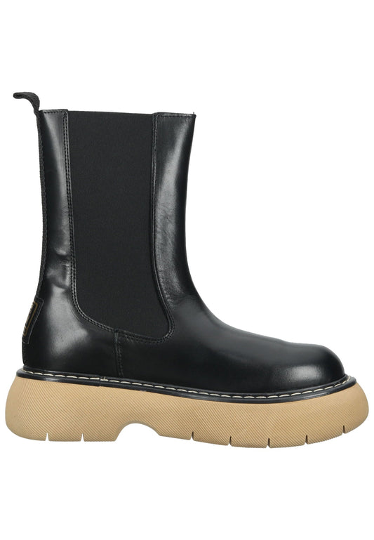 Steve Madden Stiefelette Leder/Textil Schwarz/Beige