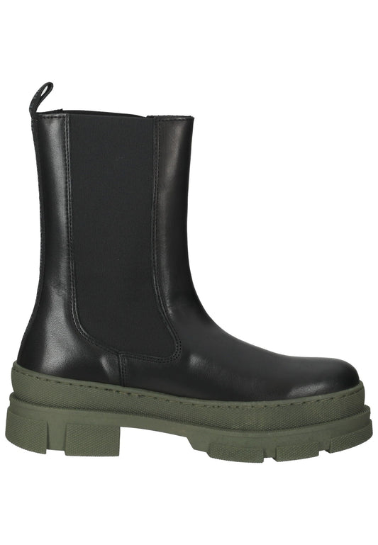 Steve Madden Stiefelette Leder/Textil Schwarz/Grün