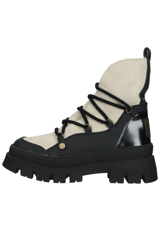 Steve Madden Stiefelette Leder Weiß/Schwarz Warmfutter