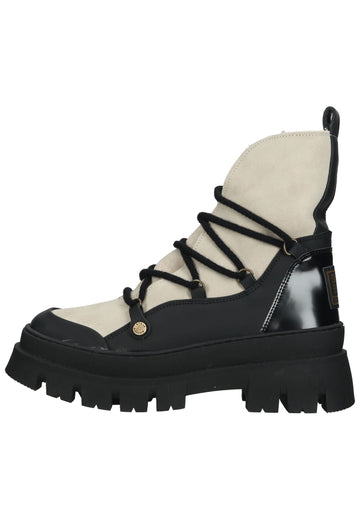 Stiefeletten Steve Madden Stiefelette Leder Weiß/Schwarz Warmfutter