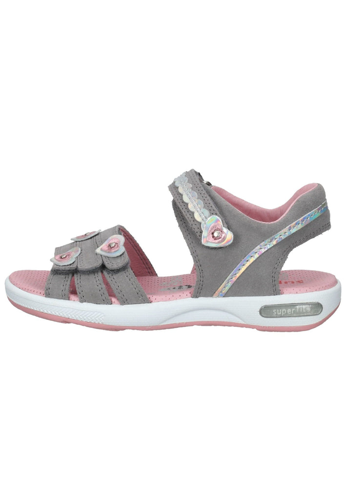 Sandalen Superfit Sandalen Veloursleder/Synthetik Grau/Rosa