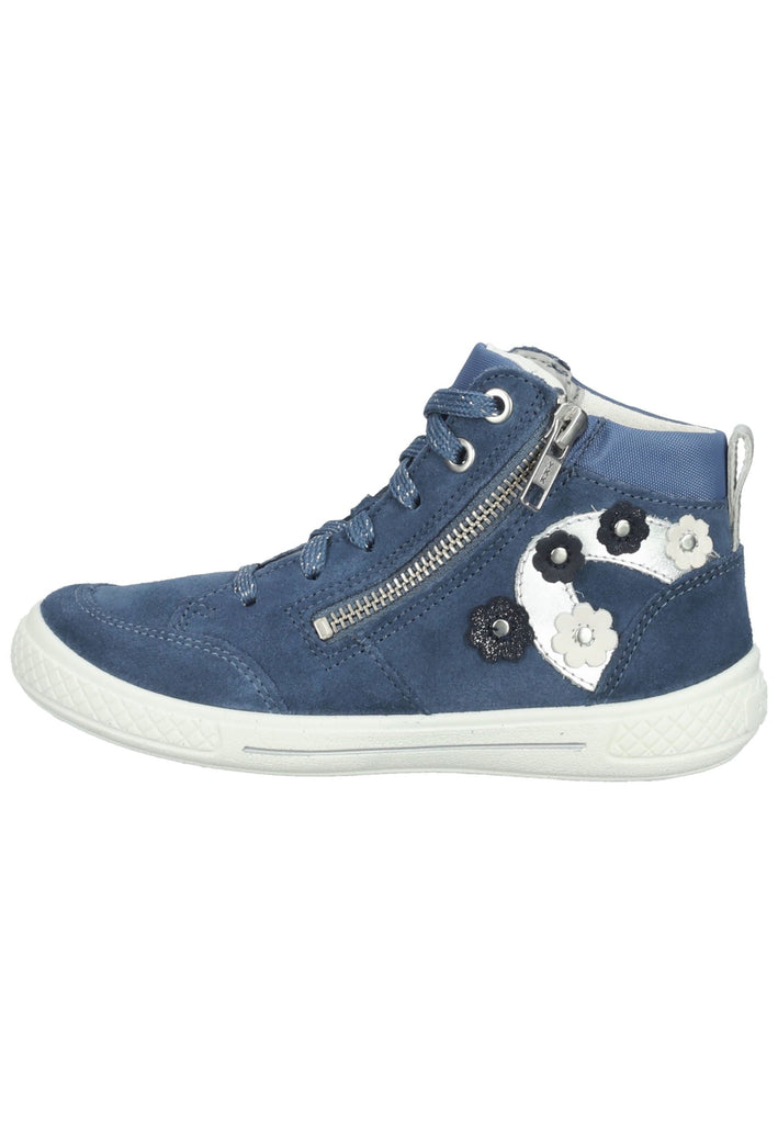 Sneaker Superfit Sneaker Veloursleder/Textil Blau/Weiß
