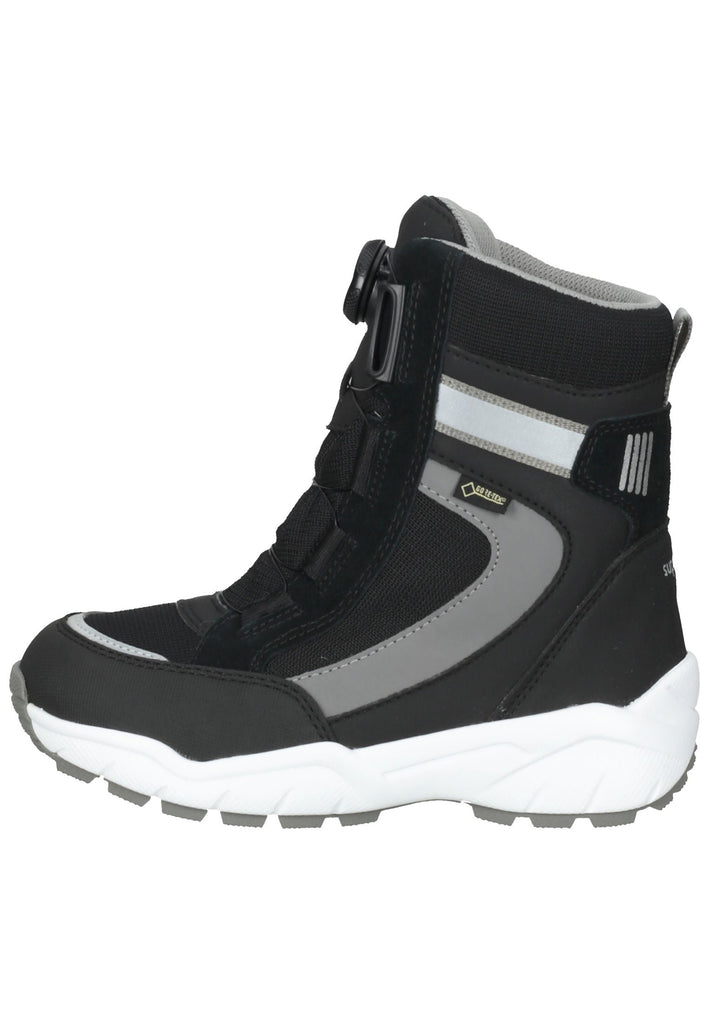 Superfit Stiefel Lederimitat Schwarz/Hellgrau Warmfutter