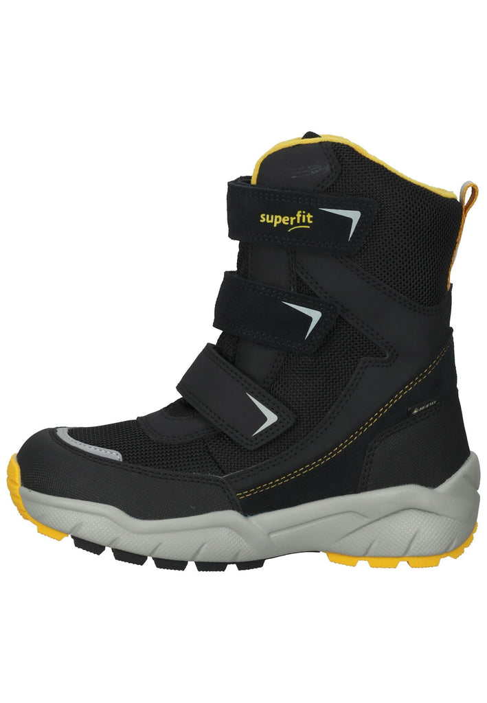 Stiefel Superfit Stiefel Lederimitat/Textil Schwarz/Gelb Warmfutter