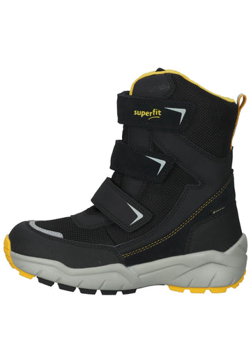 Stiefel Superfit Stiefel Lederimitat/Textil Schwarz/Gelb Warmfutter