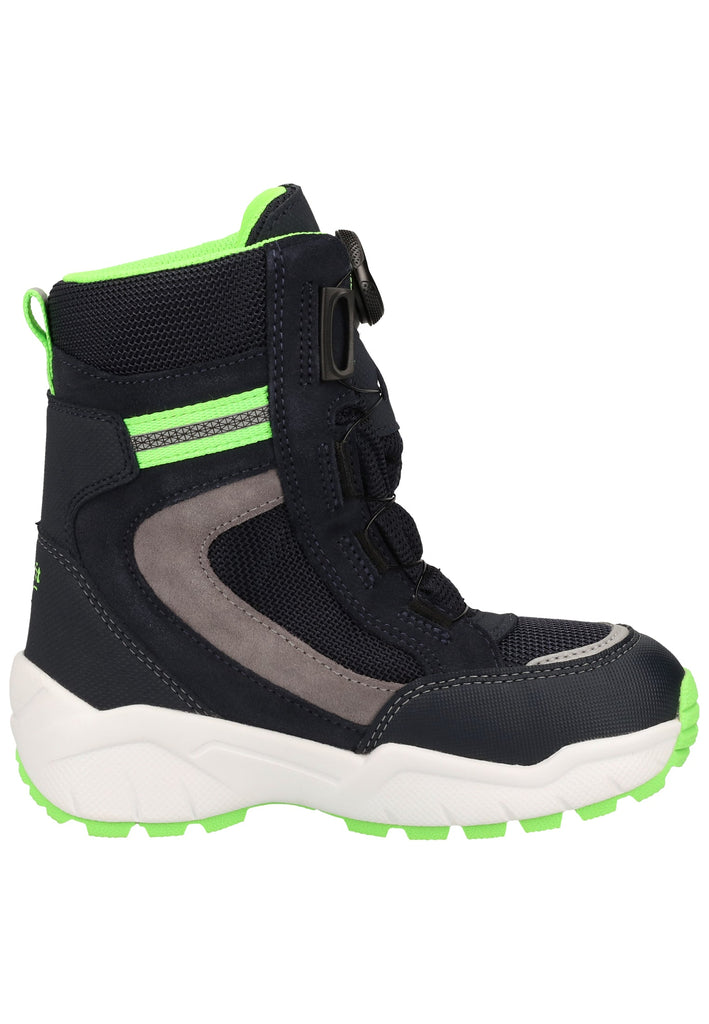 Superfit Stiefel Veloursleder/Textil Blau/Grün Warmfutter