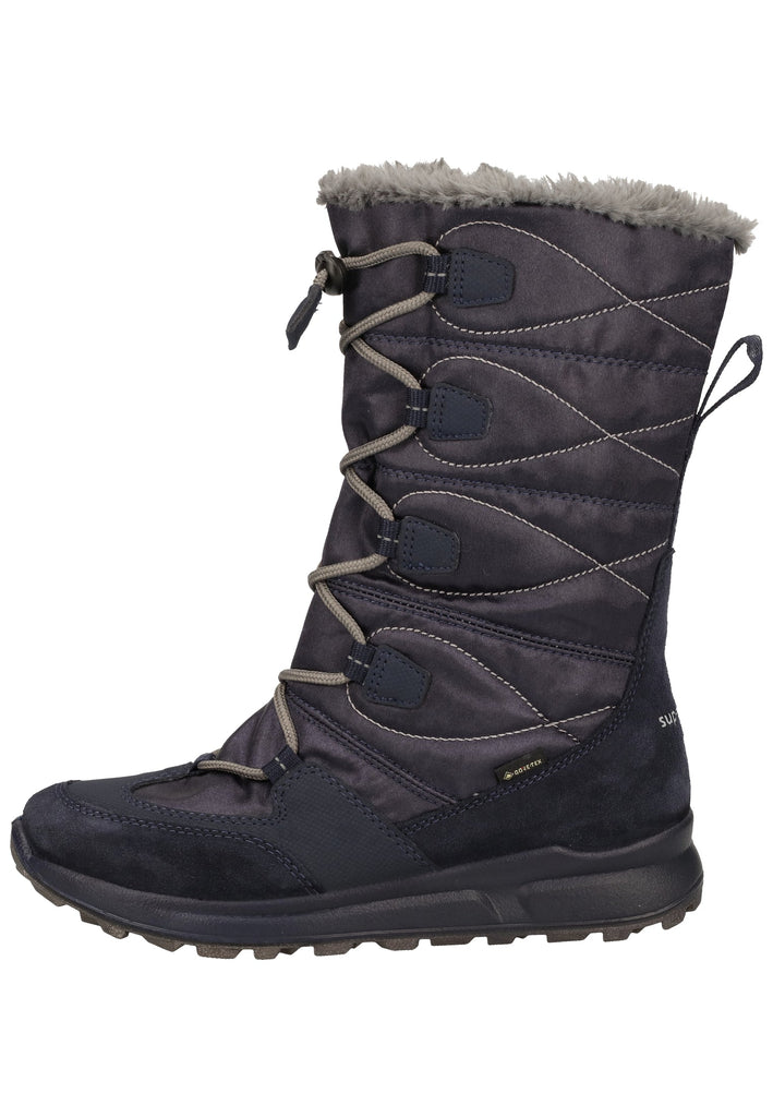 Superfit Stiefel Veloursleder/Textil Dunkelblau Warmfutter