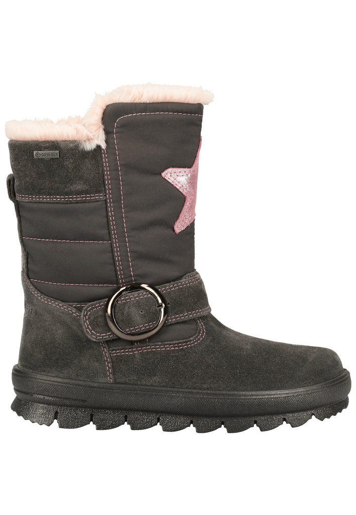 Superfit Stiefel Veloursleder/Textil Grau Warmfutter