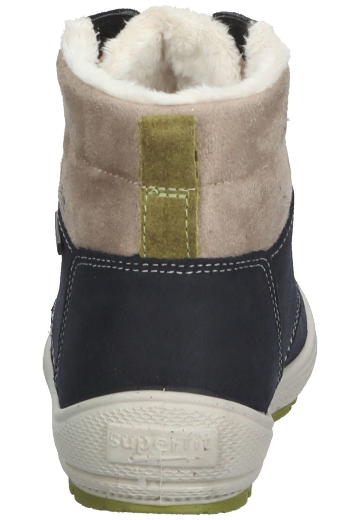 Superfit Stiefelette Leder/Synthetik Blau/Beige Warmfutter