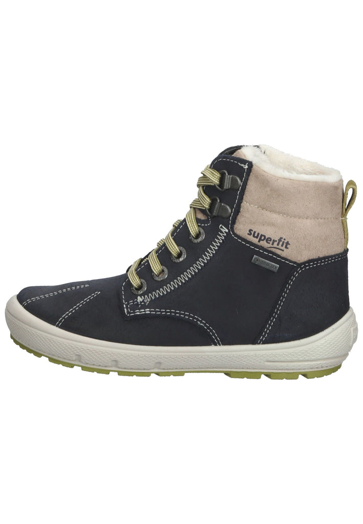 Superfit Stiefelette Leder/Synthetik Blau/Beige Warmfutter