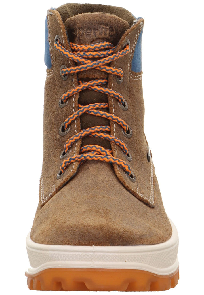 Superfit Stiefelette Leder/Textil Braun/Blau Warmfutter