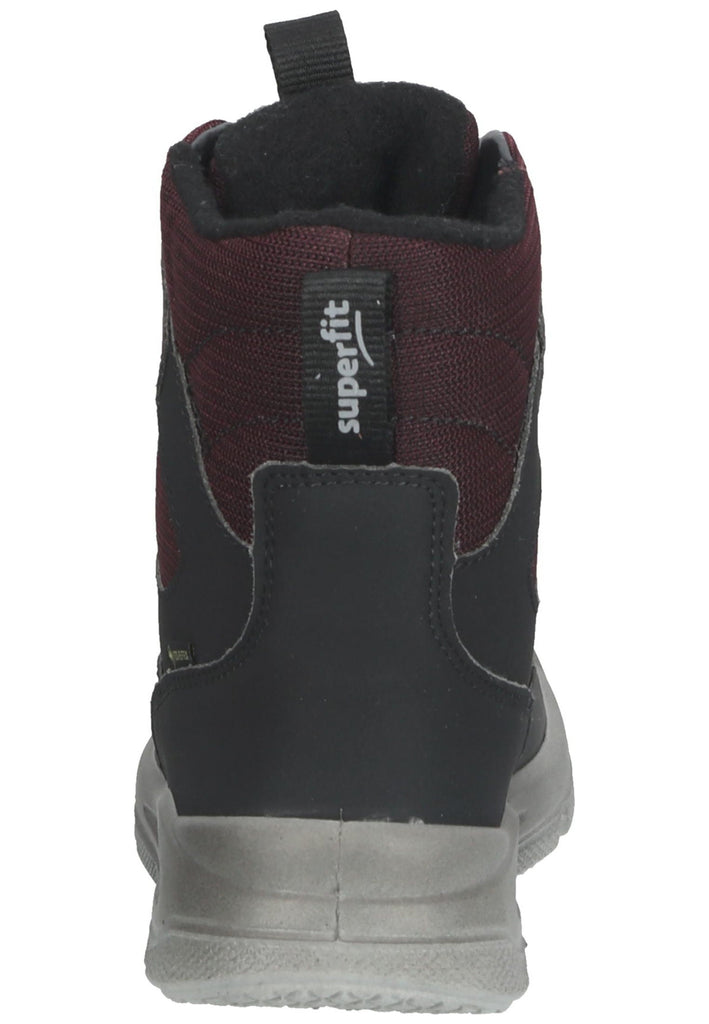 Superfit Stiefelette Lederimitat Schwarz/Rot Warmfutter
