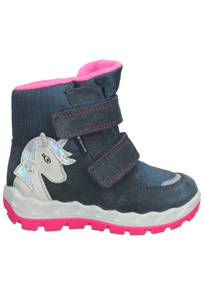 Superfit Stiefelette Veloursleder Blau/Pink Warmfutter