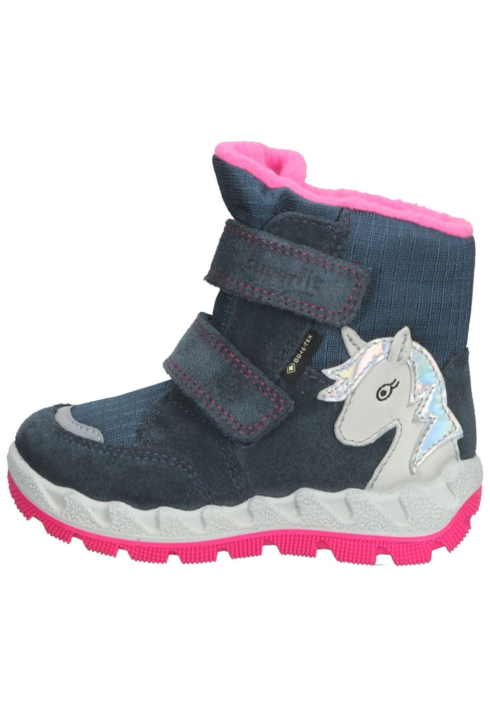 Superfit Stiefelette Veloursleder Blau/Pink Warmfutter