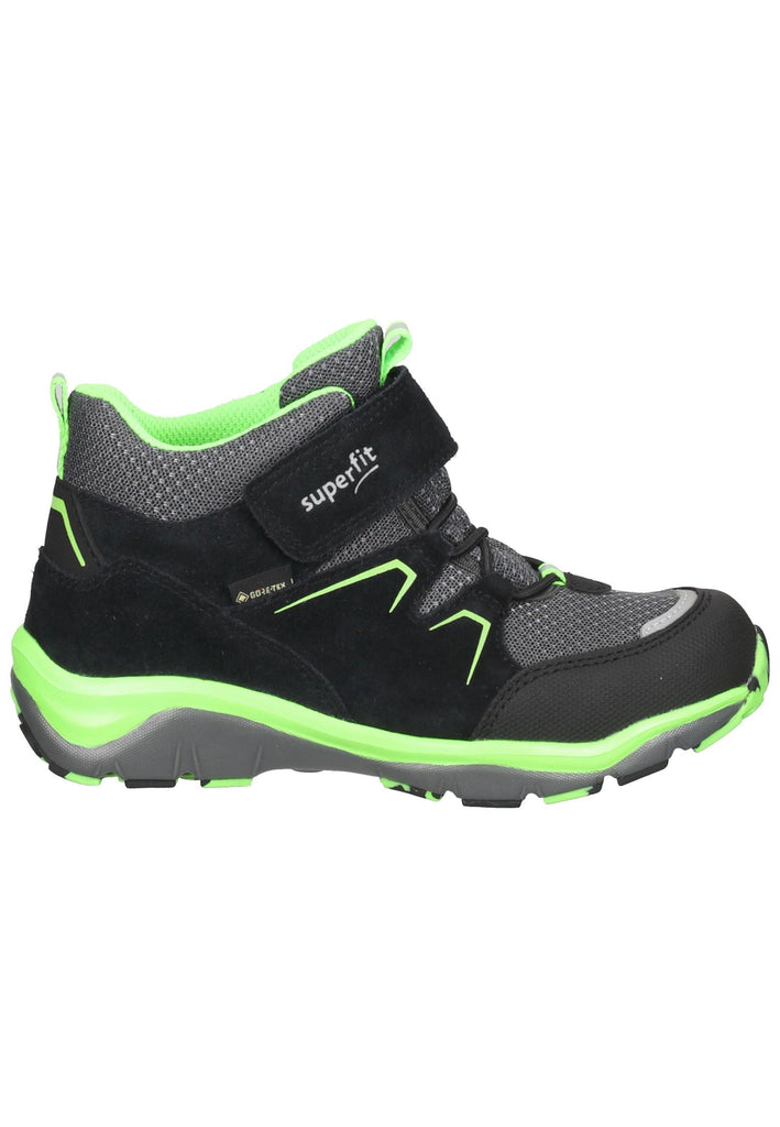 Superfit Stiefelette Veloursleder Schwarz/Grün