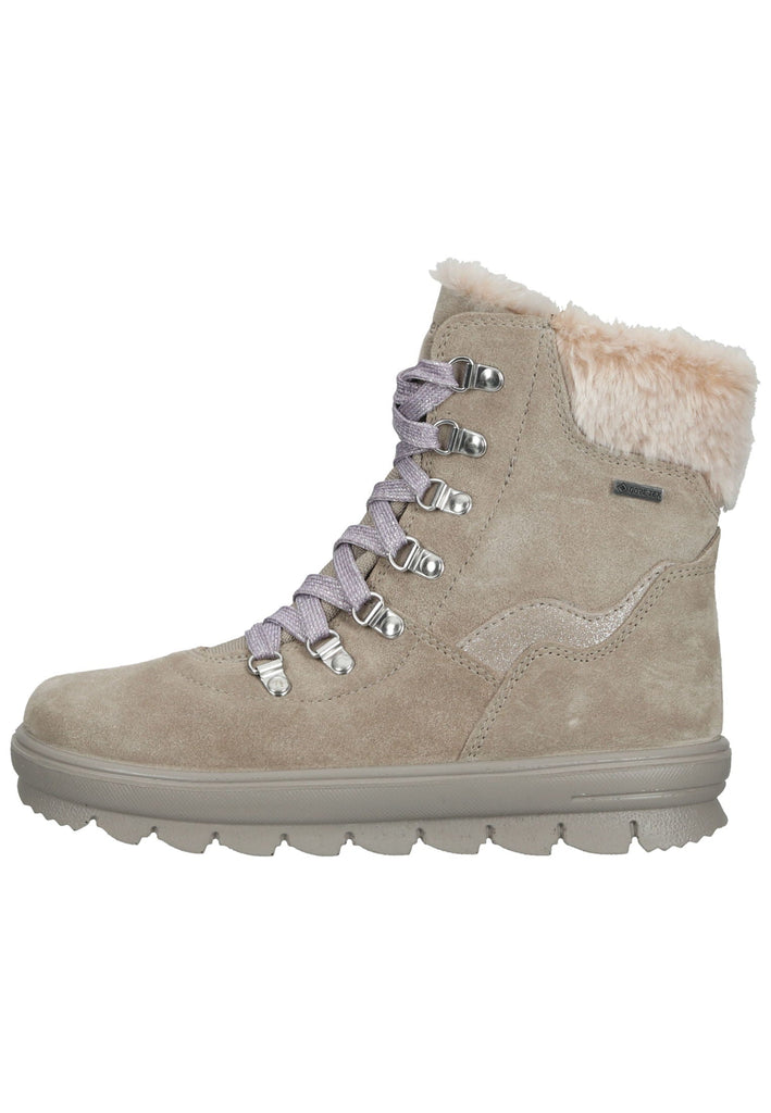 Superfit Stiefelette Veloursleder/Textil Beige Warmfutter