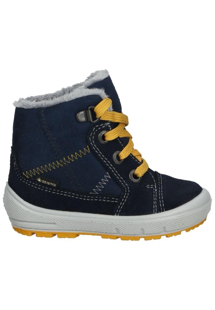 Superfit Stiefelette Veloursleder/Textil Blau/Gelb Warmfutter