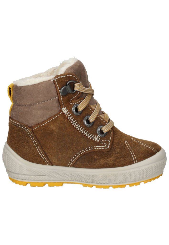 Superfit Stiefelette Veloursleder/Textil Braun/Gelb Warmfutter
