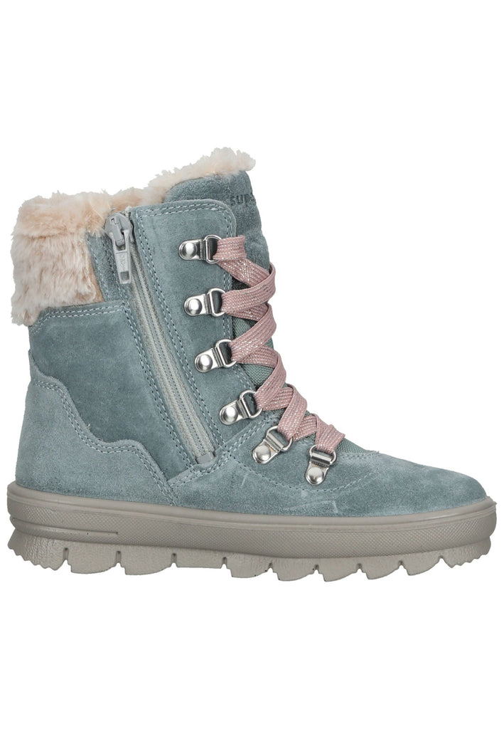 Superfit Stiefelette Veloursleder/Textil Hellgrün Warmfutter