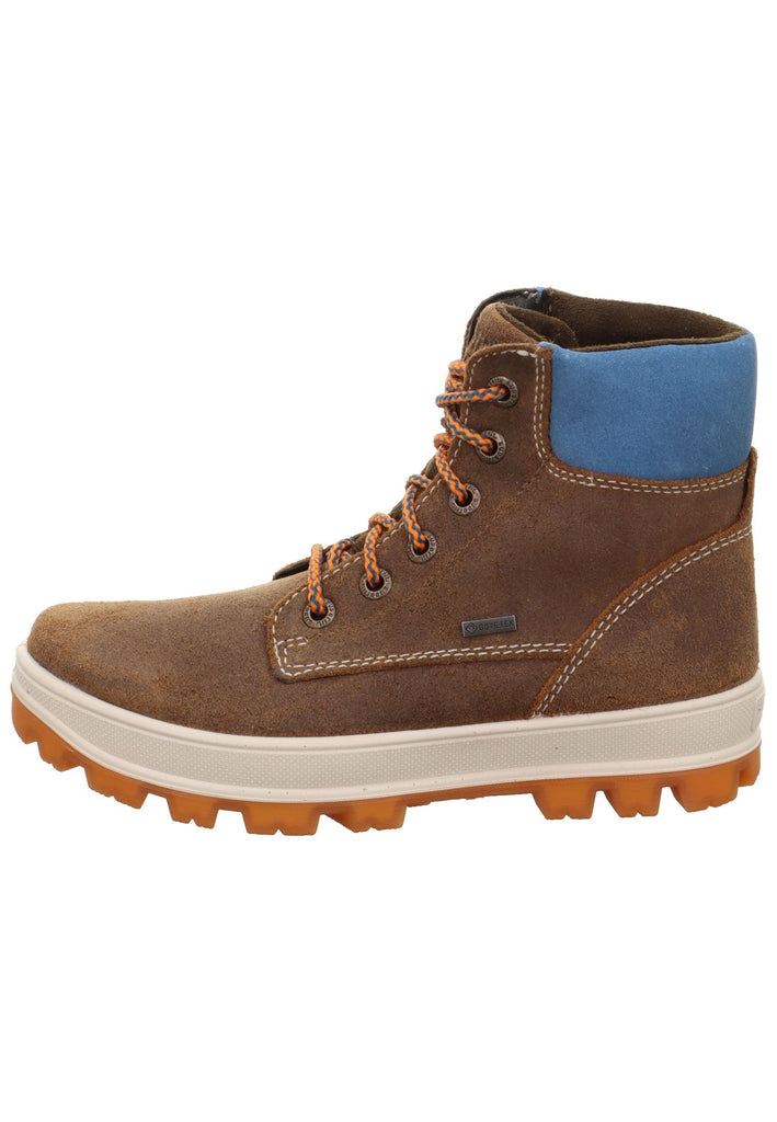 Stiefeletten Superfit Stiefelette Leder/Textil Braun/Blau Warmfutter