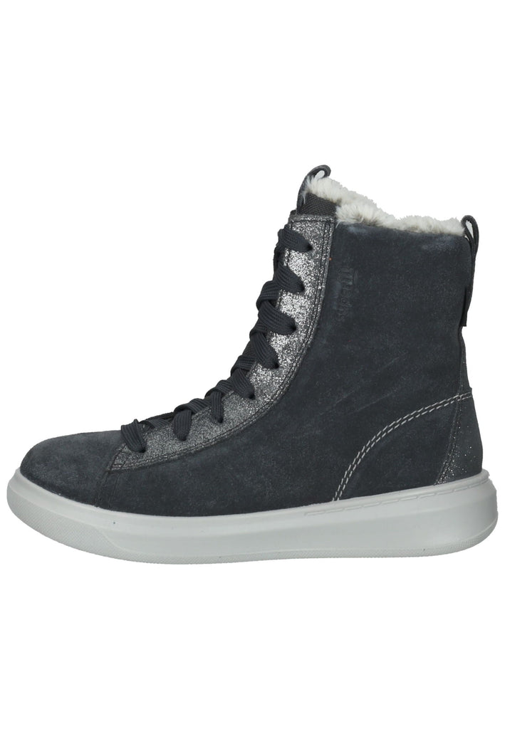 Stiefeletten Superfit Stiefelette Leder/Textil Grau Warmfutter