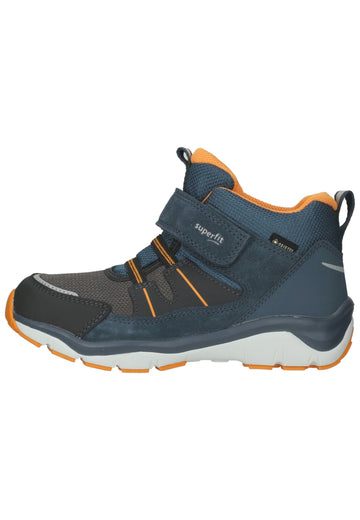 Stiefeletten Superfit Stiefelette Veloursleder/Synthetik Blau/Orange