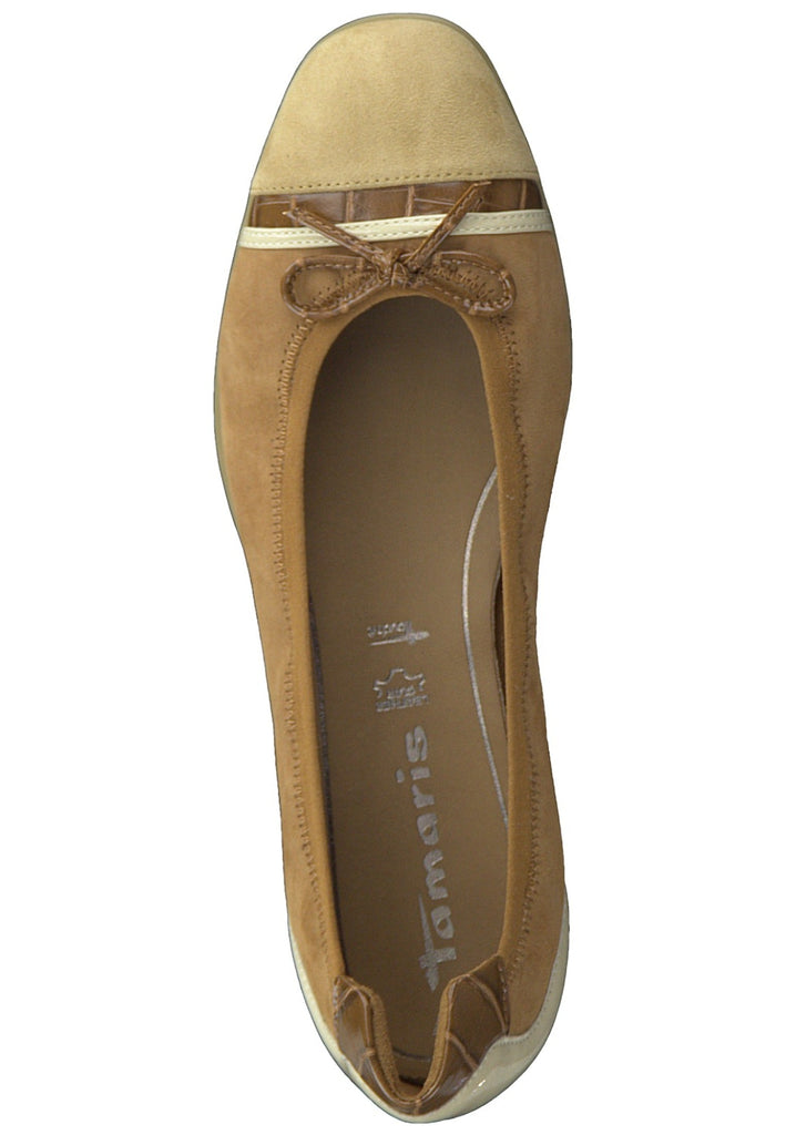 Ballerinas Tamaris Ballerinas Leder/Synthetik Cognac