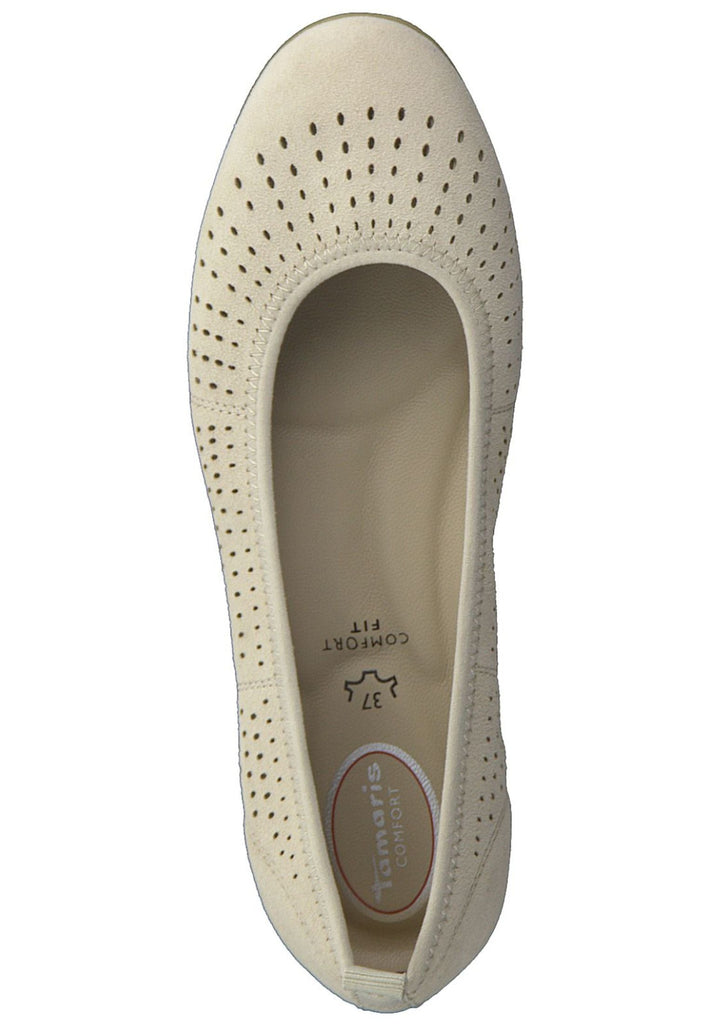 Tamaris Comfort Ballerinas Leder Beige