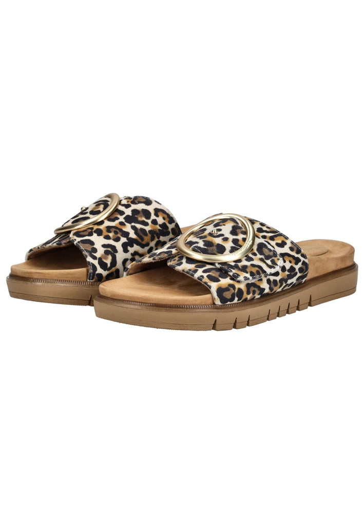 Tamaris Comfort Pantoletten Leder Leopard