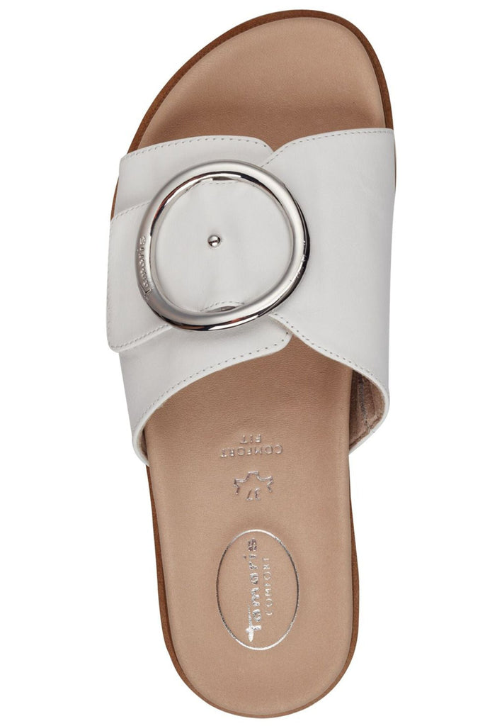 Tamaris Comfort Pantoletten Nappaleder Weiß
