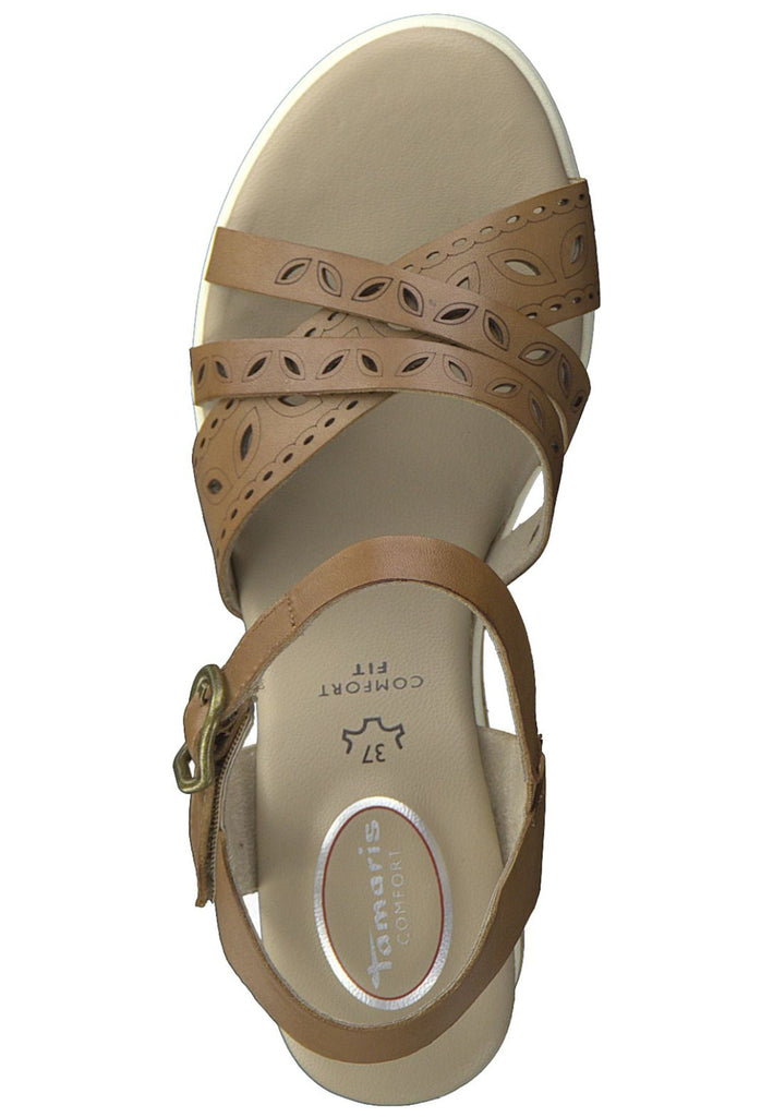 Tamaris Comfort Sandalen Leder Cognac