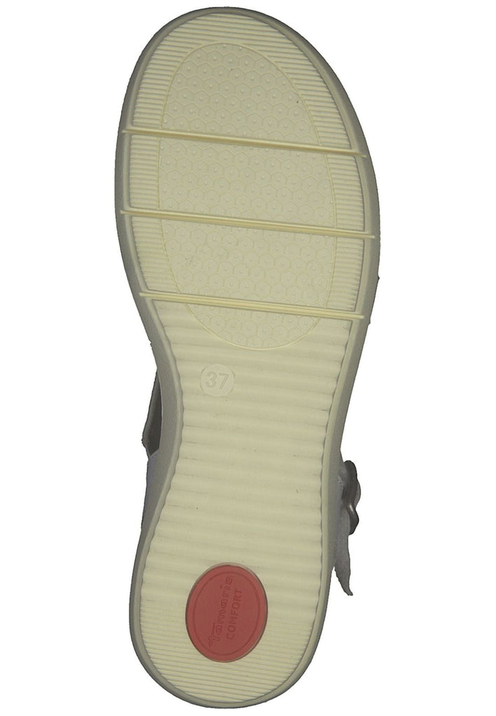Tamaris Comfort Sandalen Leder Weiß/Silber