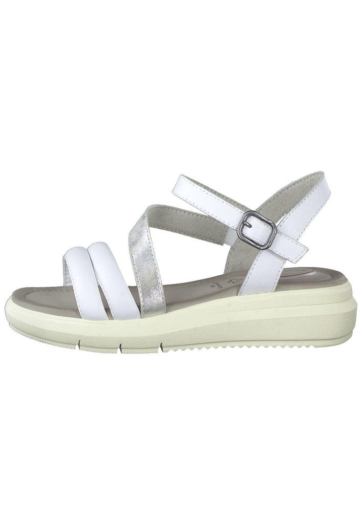 Tamaris Comfort Sandalen Leder Weiß/Silber