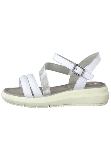 Tamaris Comfort Sandalen Leder Weiß/Silber
