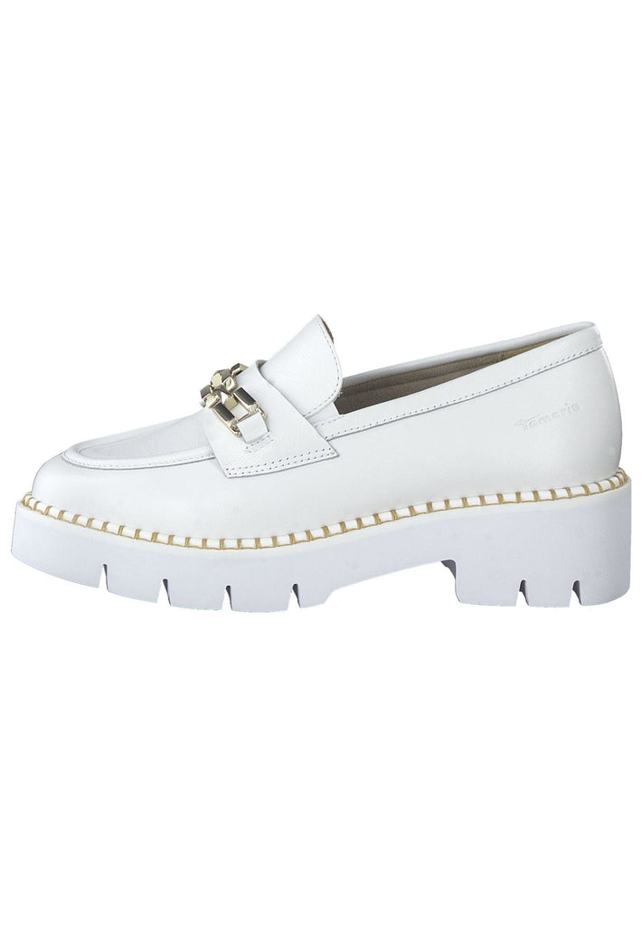 Tamaris Comfort Slipper Nappaleder Weiß/Gold