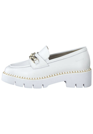Tamaris Comfort Slipper Nappaleder Weiß/Gold