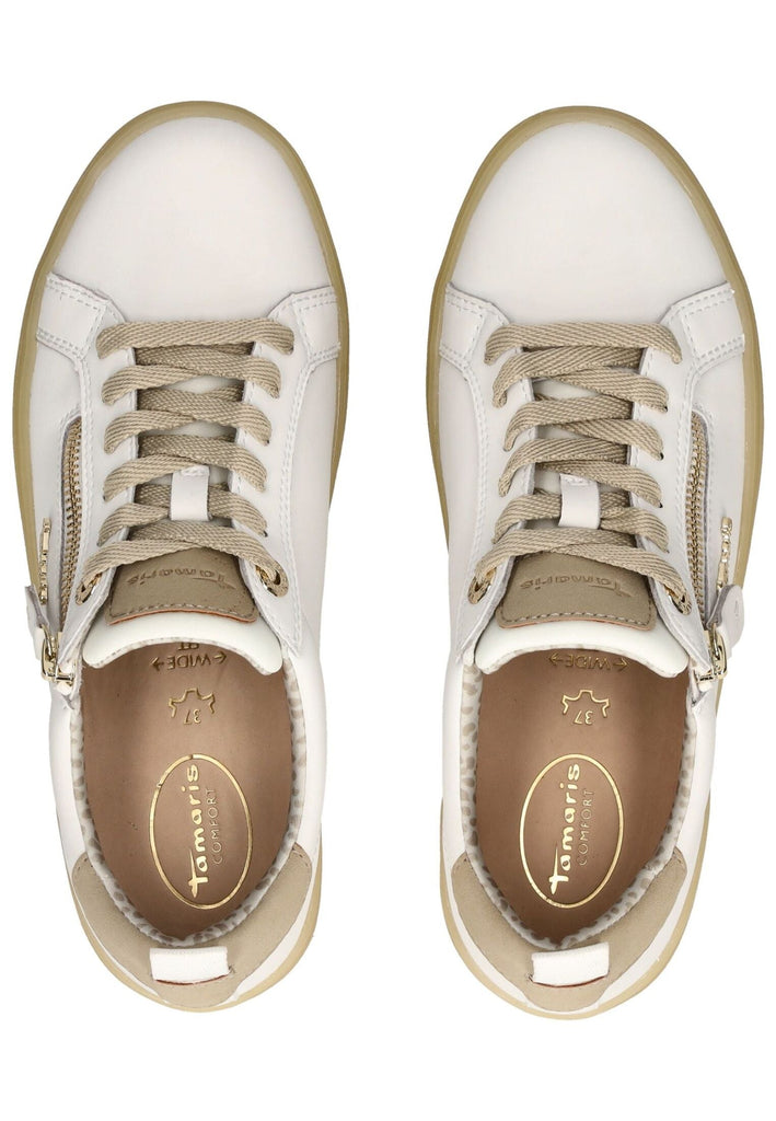 Tamaris Comfort Sneaker Leder/Textil Weiß/Beige
