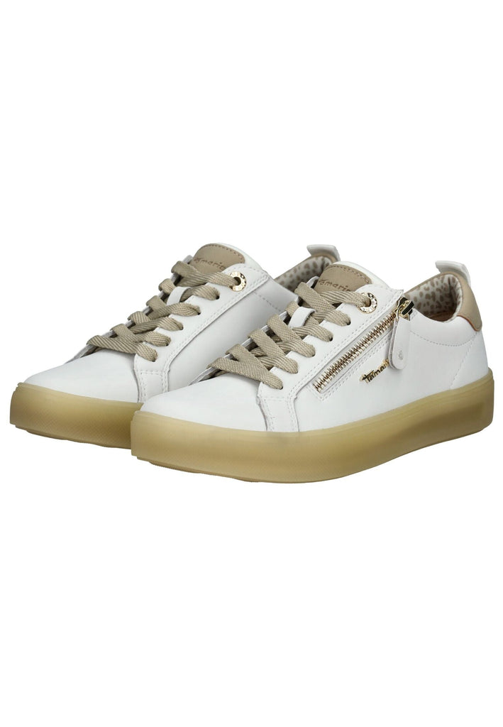 Tamaris Comfort Sneaker Leder/Textil Weiß/Beige