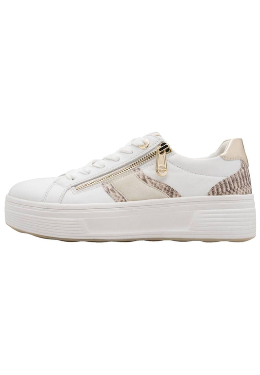 Tamaris Comfort Sneaker Leder/Textil Weiß/Beige