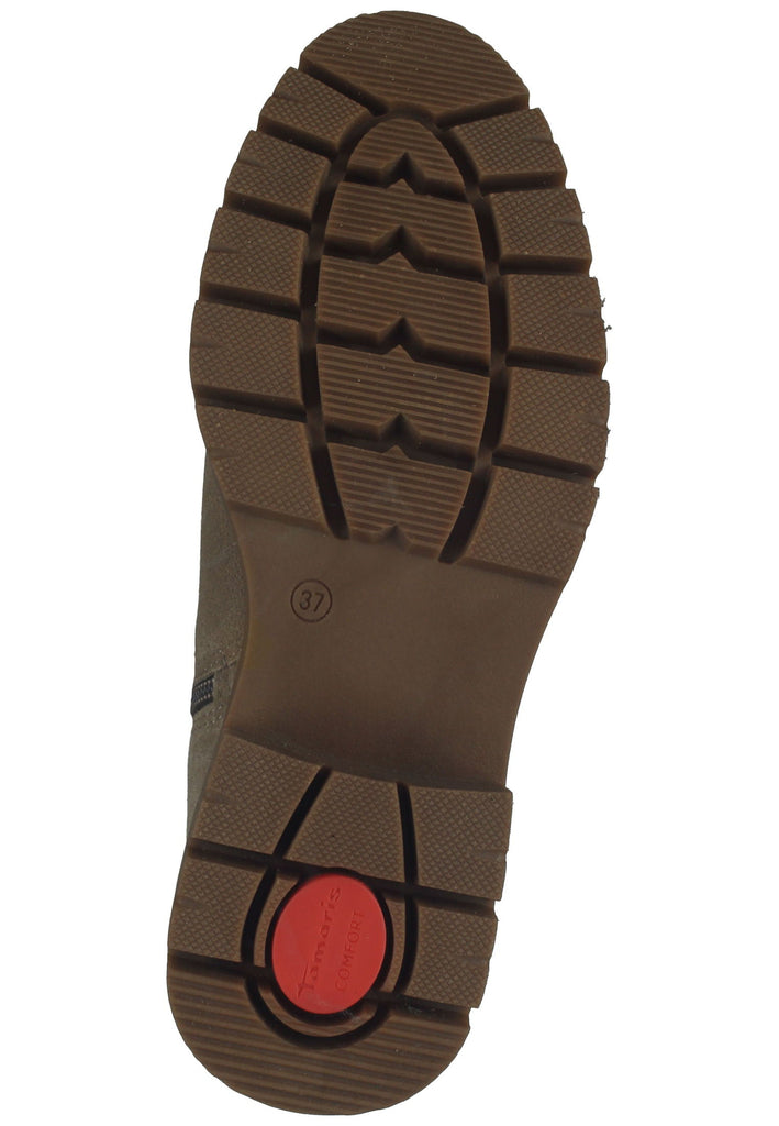 Tamaris Comfort Stiefel Veloursleder Taupe Warmfutter