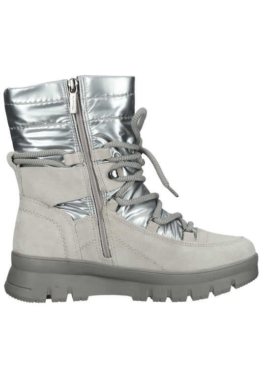 Tamaris Comfort Stiefelette Leder/Textil Hellgrau Warmfutter