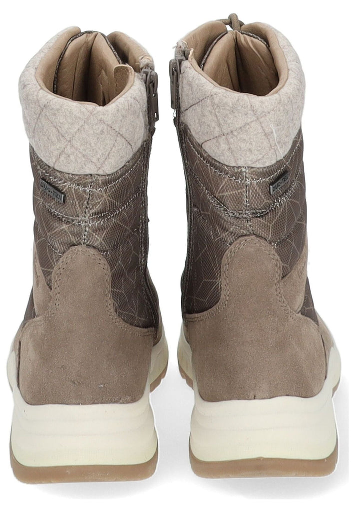 Tamaris Comfort Stiefelette Leder/Textil Taupe Warmfutter