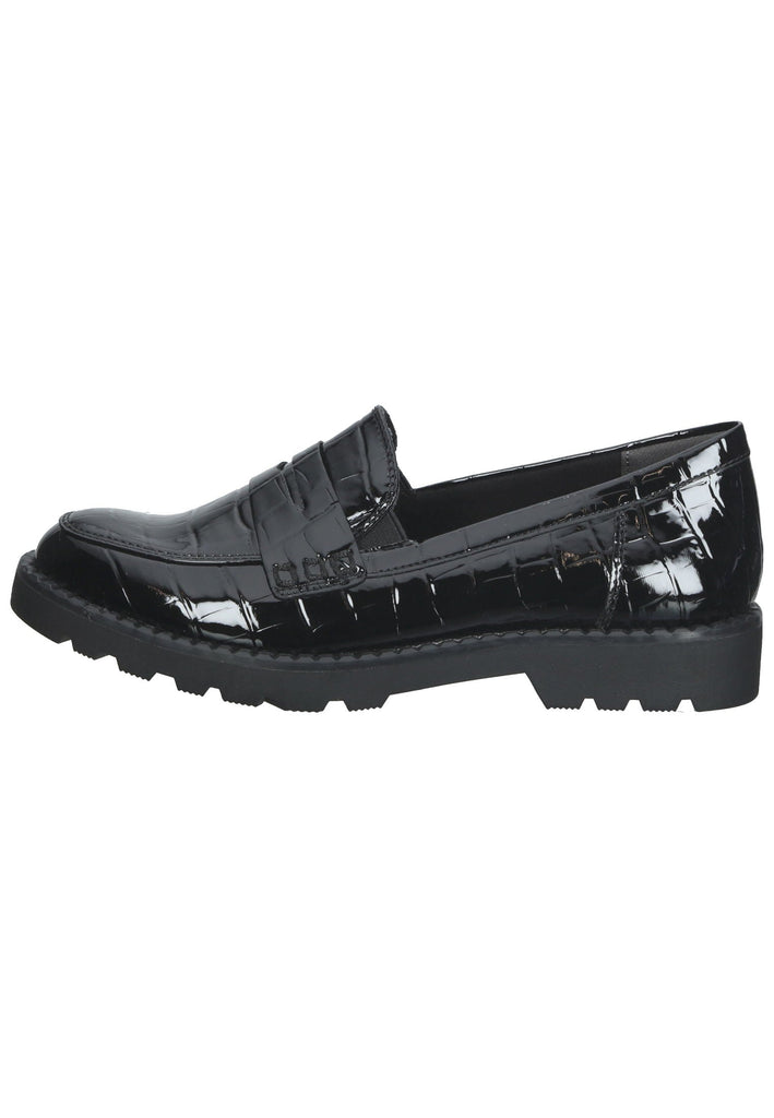 Tamaris Halbschuhe Lederimitat Croco Black