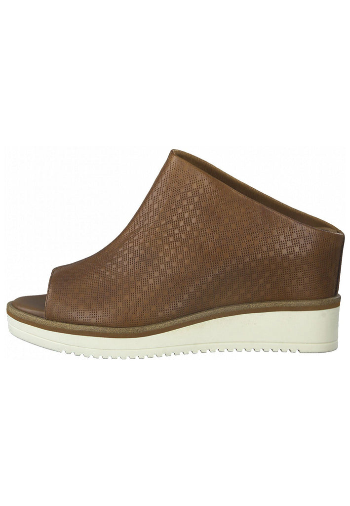 Tamaris Pantoletten Glattleder Nuss