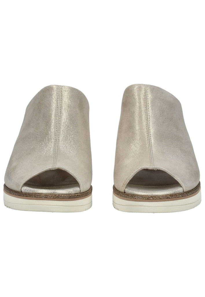 Tamaris Pantoletten Leder Champagne